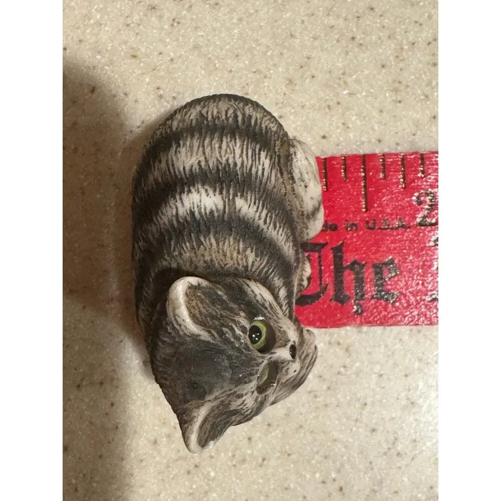 Vtg Dipinto a Mano Italy Hand Painted Cat Kitten Figure Figurine Miniature